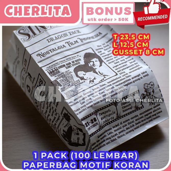 R Bag Kantong Kertas Roti Ayam Goreng Brown Motif Kantong Makanan