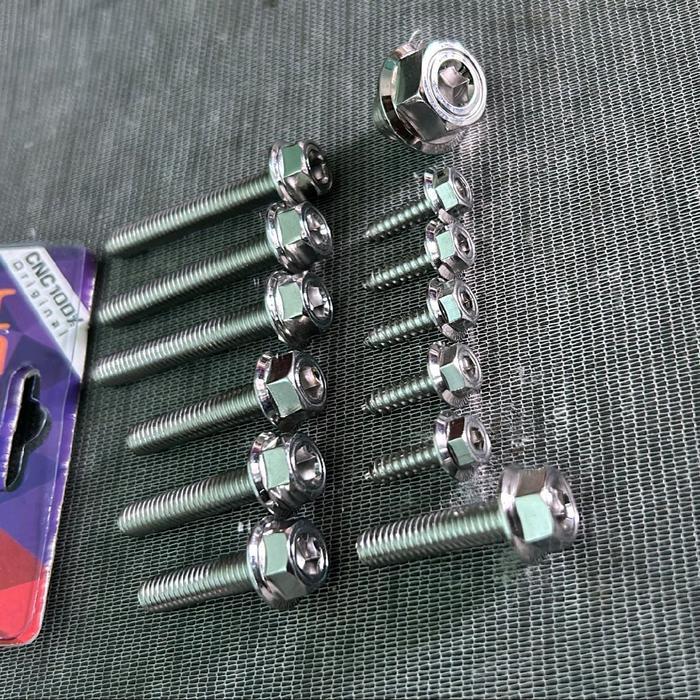 Set Baut Probolt Radiator Honda Vario Pcx Adv 125/150/160 Stainless 2 Kunci Heng Original Motorcycle