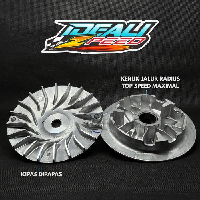Pulley Custom Idealizpeed (Bubut+Kerok Jalur Roller+Interlock) Nmax/Aerox/Lexi/Xmax Original Dan Ter