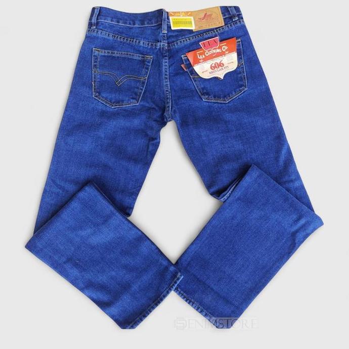Termurah  Celana Jeans Pria Lea 606 Original Denim Basic Standar Reguler Blue Denim High Quality Pro