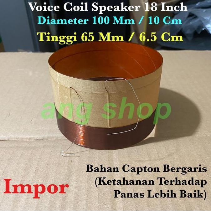 Promo Spol Spul Spool Voice Coil Speaker 18 Inch 100 Mm 10 Cm 4 Inch Impor Diskon