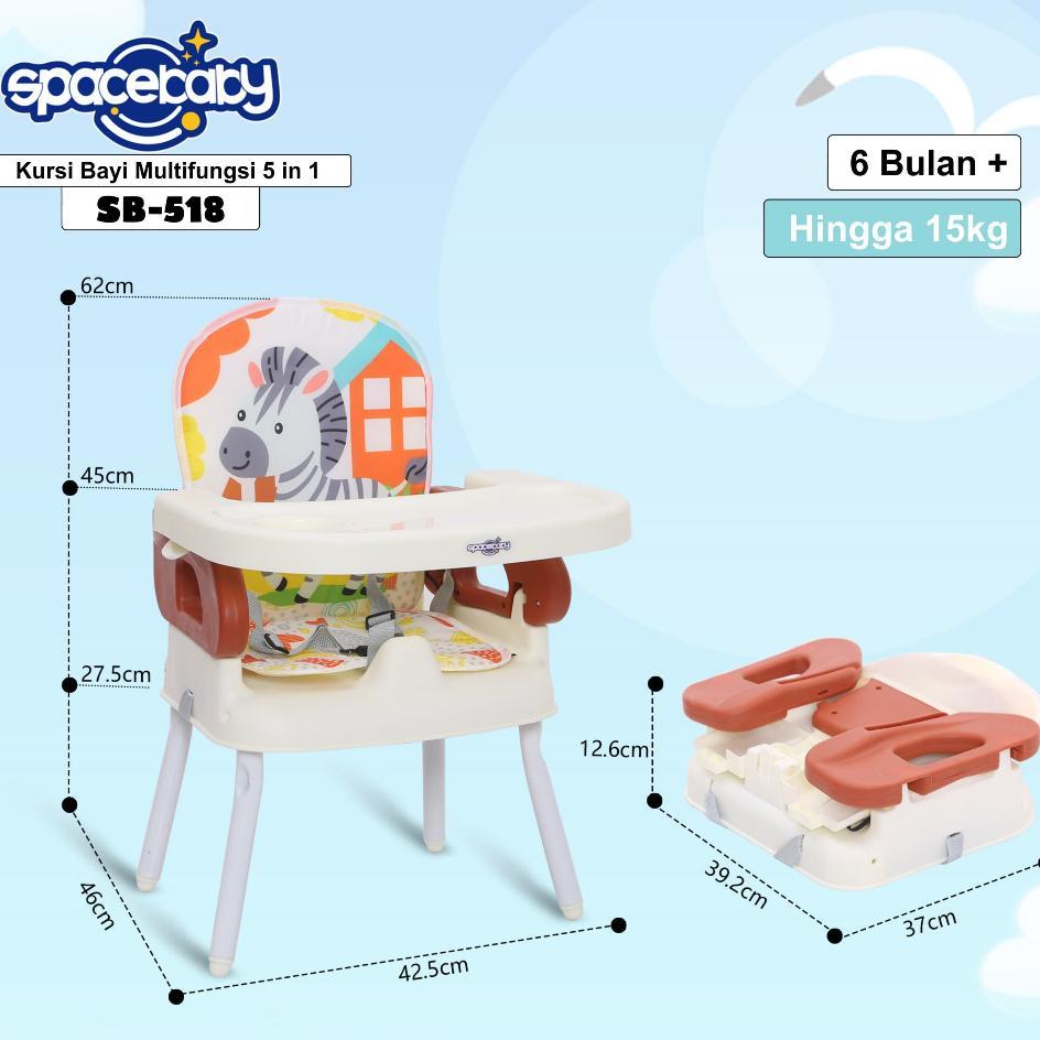 Kursi Makan Bayi/Booster Seat Space Baby Sb-518 - Sugar Baby Bebe Smart Tempat Duduk Makan Bayi