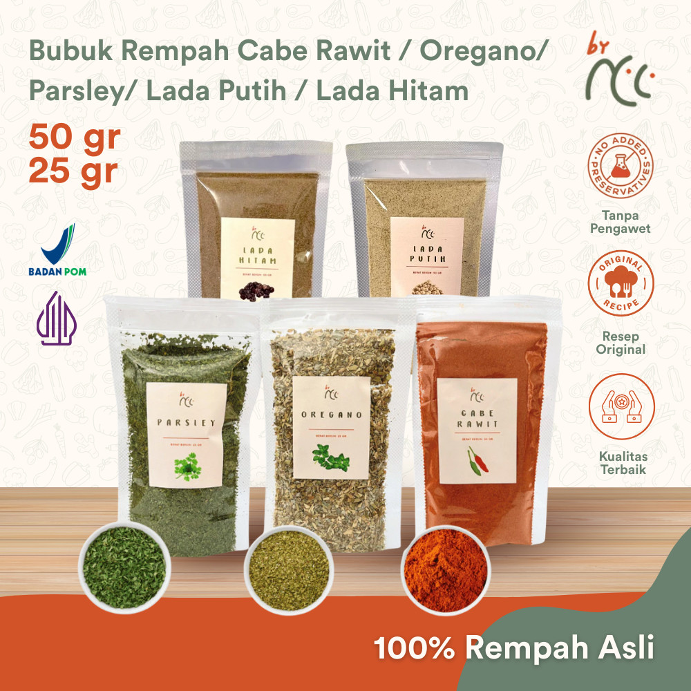 By NCC Bubuk Rempah Cabe Rawit Bubuk/Oregano/Parsley/Lada Putih Bubuk/Lada Hitam Seasoning Spices