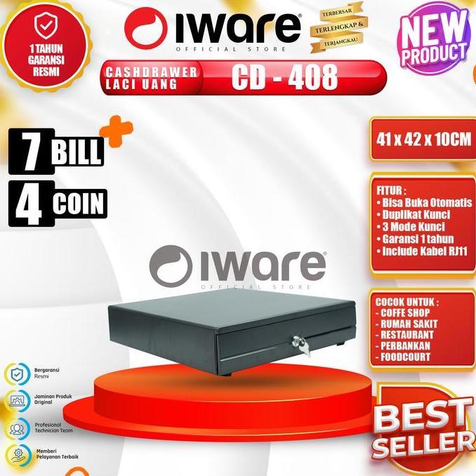 CASH DRAWER LACI UANG KASIR IWARE CD 408 RJ11