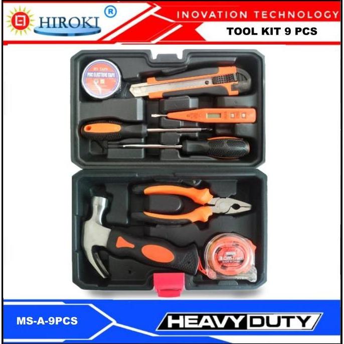 HIROKI PREMIUM TOOLKIT SET 9 PCS TOOL KIT PERTUKANGAN HAND TOOLS