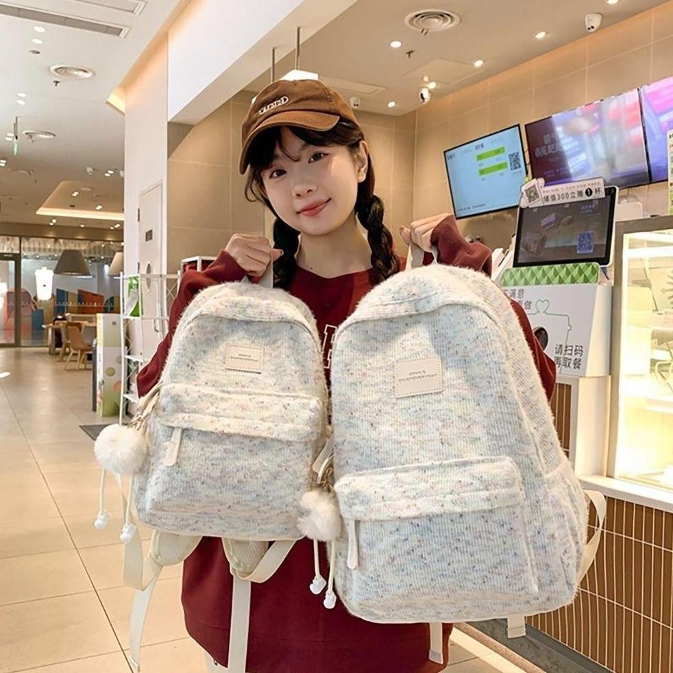 ORIGINAL TAS SEKOLAH INS LUCU WANITA PELANGI TAS BAHU JEPANG  FASHION KULIAH TAS RANSEL WARNA-WARNI 