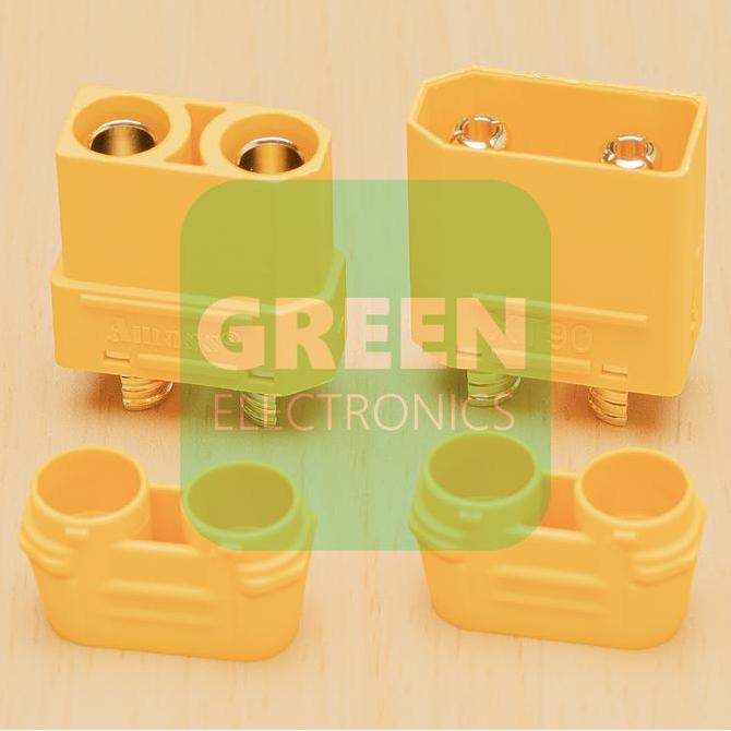 Eceran AMASS Yellow XT90 XT90H-F-M XT-90 XT-90H Sepasang Pair Cover Housing Connector Plug Konektor 