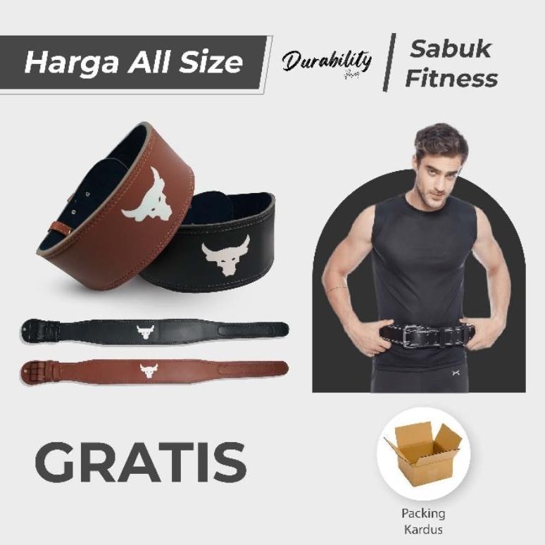 BEST SELLER SABUK GYM  FITNESS - BAHAN SEMI KULIT - (DURABILITYPOWER)