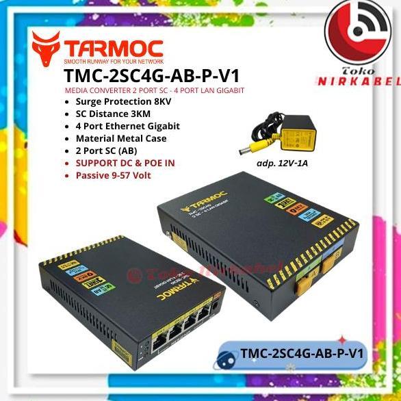 Tarmoc TMC-2SC4G-AB-P-V1 | Media Converter 2 FO 4 LAN Gigabit POE IN