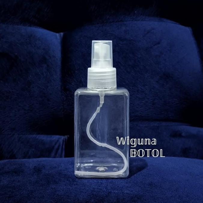 Botol Spray 100ml Kotak / Botol Pet 100ml Kotak Tutup Spray