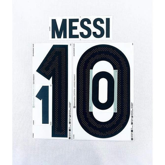 TERLARIS - Nameset Argentina 50th Anniversary = MESSI (10). Original Nameset for Jersey.