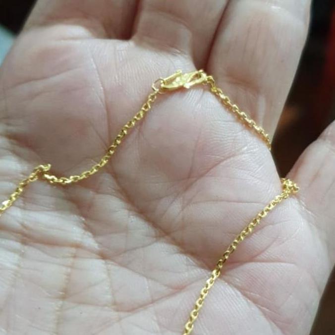 Kalung polos emas asli 99% 990 99 24k 24karat 24 karat kuning 3gram 3g