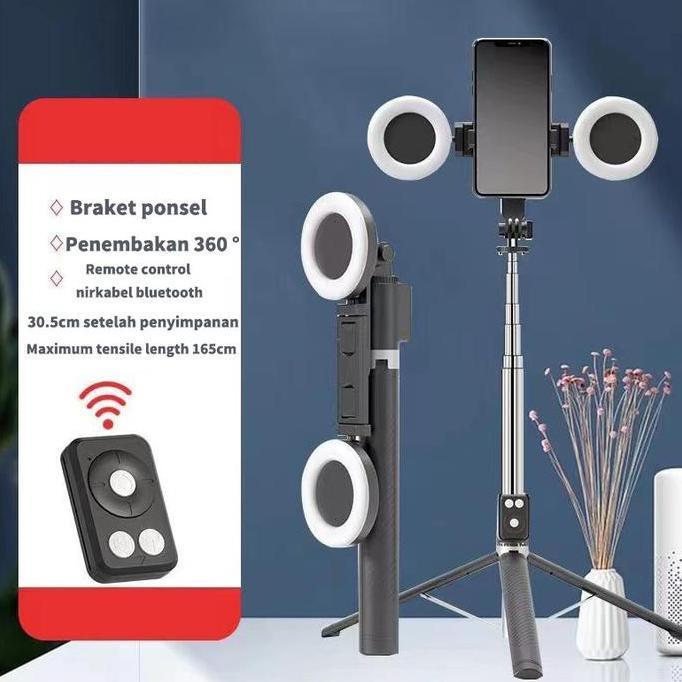Nadiasaleha66 - Trbest Bisa Cod 170Cm Tongsis Tripod Lampu Led Gimbal Stabilizer Bluetooth Selfie St