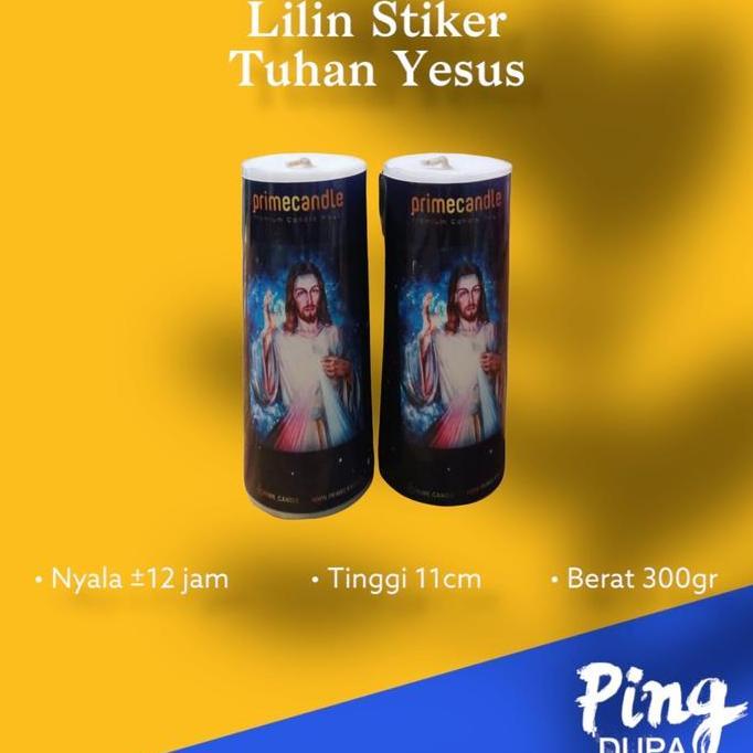 ] Lilin Rohani Gambar Tuhan Yesus Nyala 12 Jam