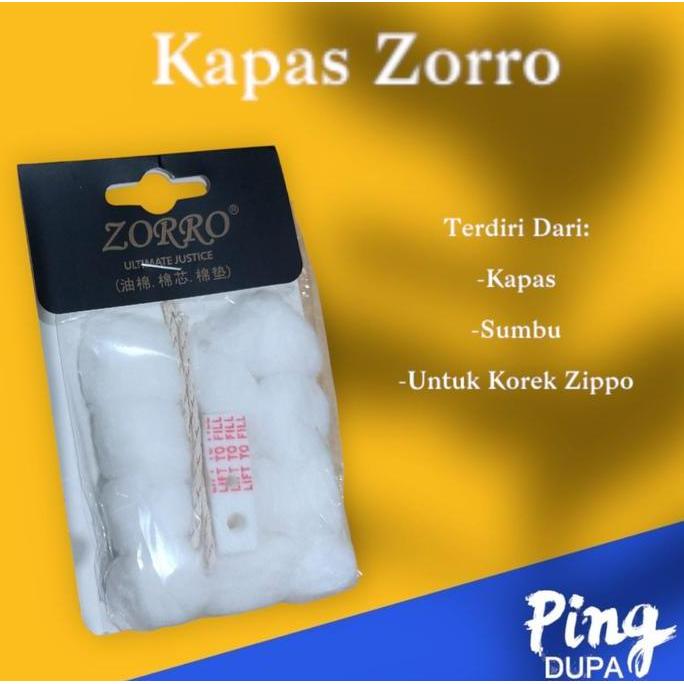 *****] Kapas Zippo Merek Zorro Berhadiah Sumbu