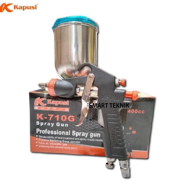 SPRAY GUN KAPUSI JAPAN K710 black edition ALAT SEMPROTAN KOMPRESOR CAT TABUNG ATAS F75 SPRAYGUN NOZL