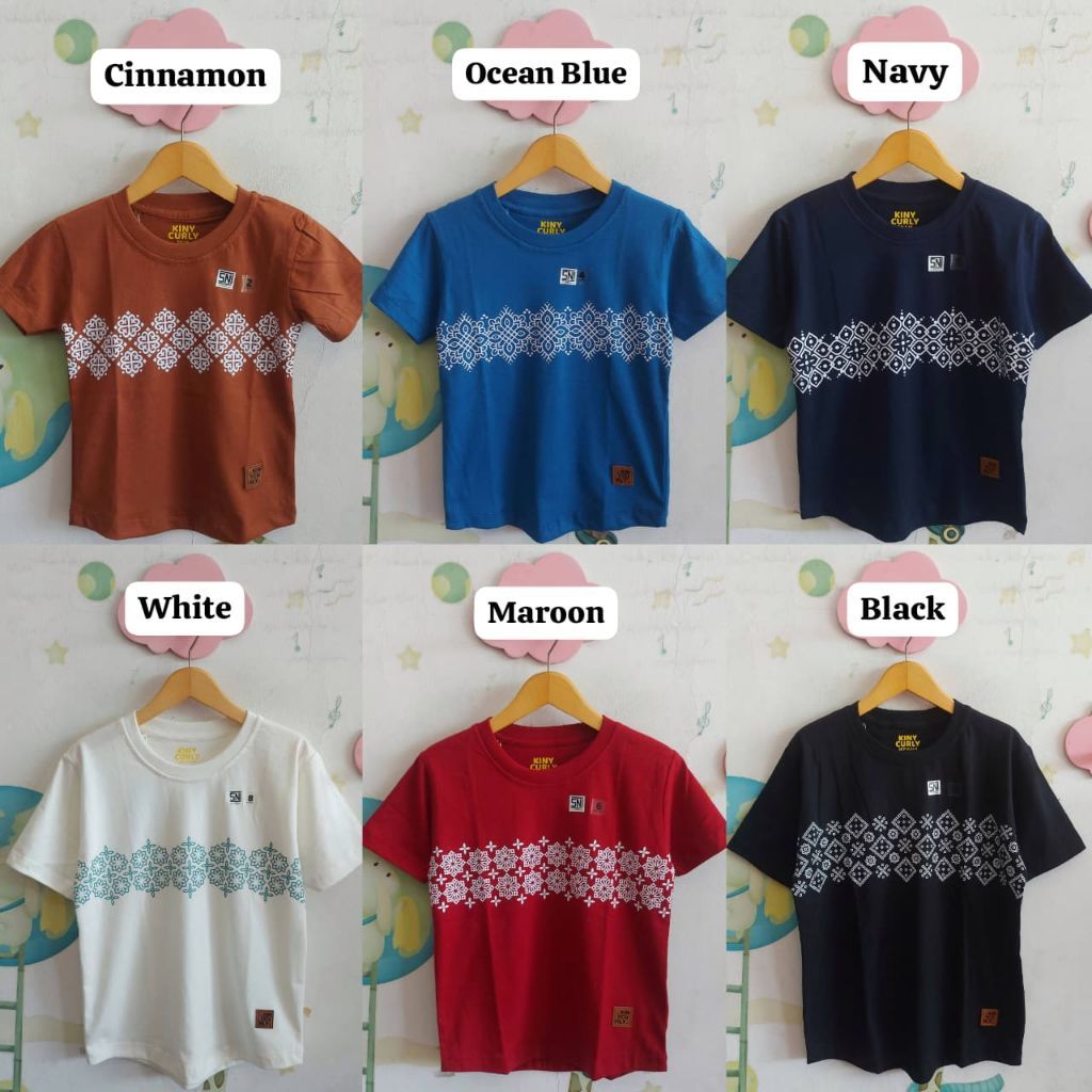 Kasko Ammar Kinycurly | Atasan Kaos Koko Anak Cowok Lengan Pendek Usia 1 Sampai 11 Tahun Bahan Adem 