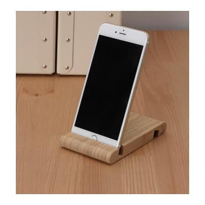 STAND HP HOLDER DOCKING PONSEL IPAD TABLET GAGDET KAYU MINIMALIS