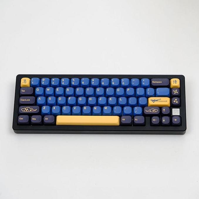 NEW GMK KOA Red/Blue Samurai PBT Keycaps