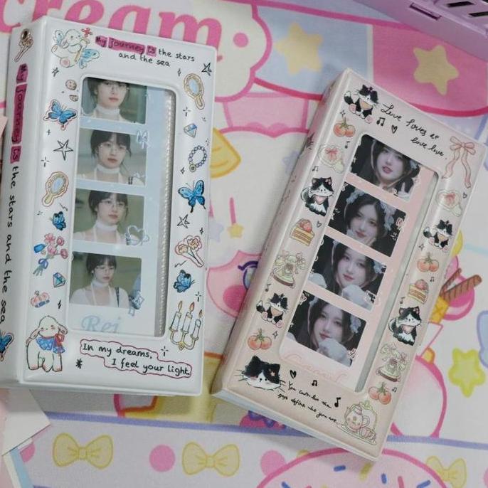 INS Style Empat Grid 4 Potongan Album Foto Kartu Koleksi Buku Idola Kartu Foto Binder 4 Grid Penyimp