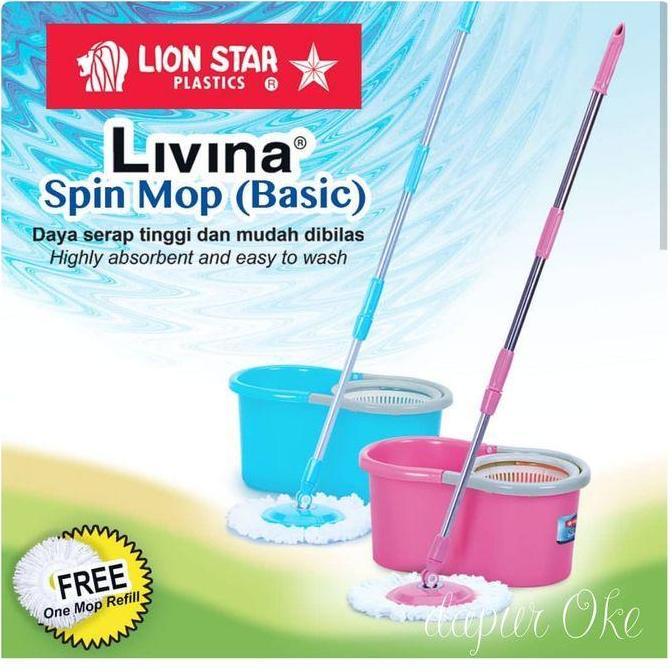 Lion Star Set Alat Pel Spin Mop Pembersih Lantai