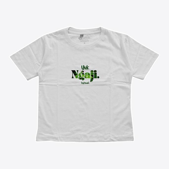 Kepswah - Kaos Anak Yuk Ngaji - Kaos Dakwah Islam - Kaos Kata Kata - Baju Muslim Anak Cotton Combed 