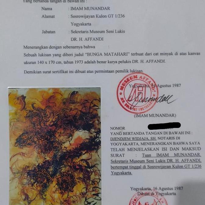 Terlaris Lukisan Affandi Bunga Matahari