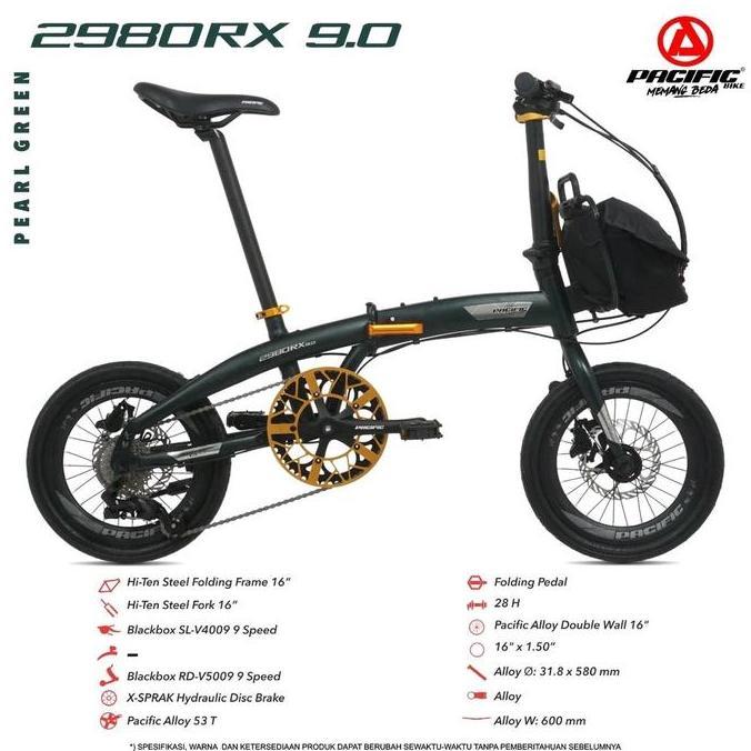 Terlaris Sepeda Lipat 16 Inch Pacific 2980 Rx 9.0