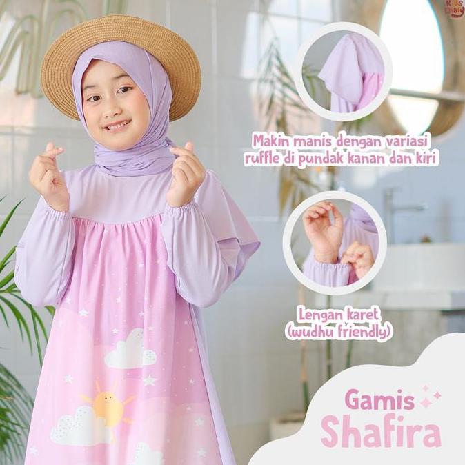 Gamis Shafira Anak Perempuan 1 - 12 Tahun Muslim Baju Remaja Wanita Original