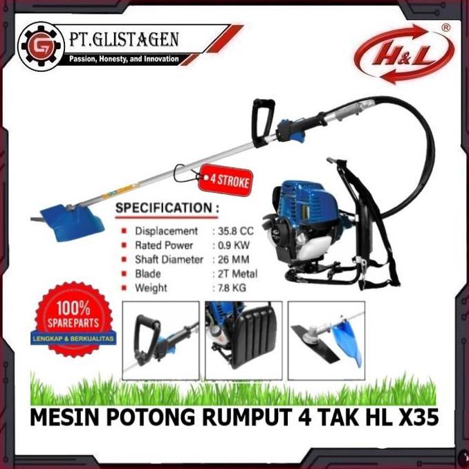 Terlaris Mesin Potong Rumput Gendong Brush Cutter 4 Tak Pemotong Rumput Hl X35