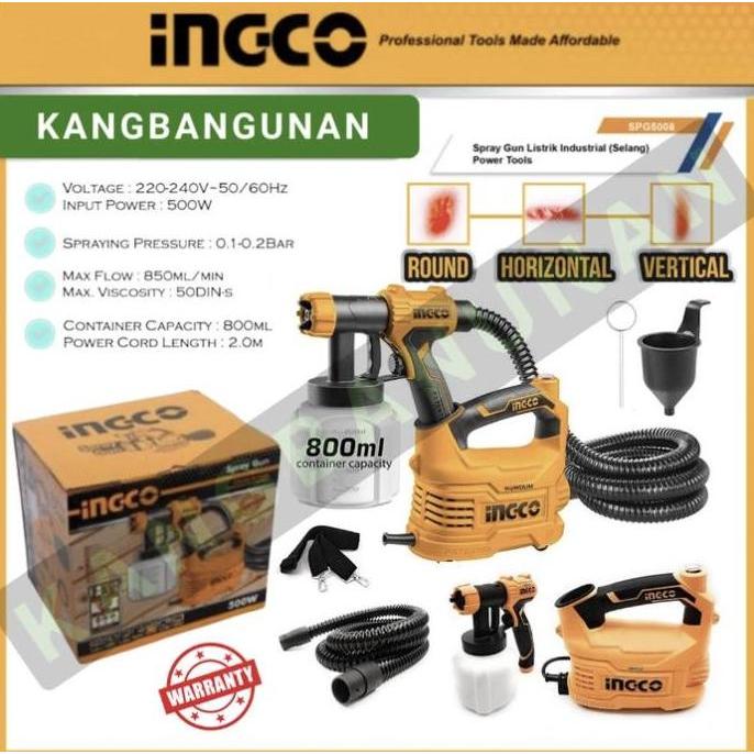 LOMARASHOP SPRAY GUN LISTRIK SELANG / SEMPROTAN CAT / SPRAY GUN INGCO SPG5008