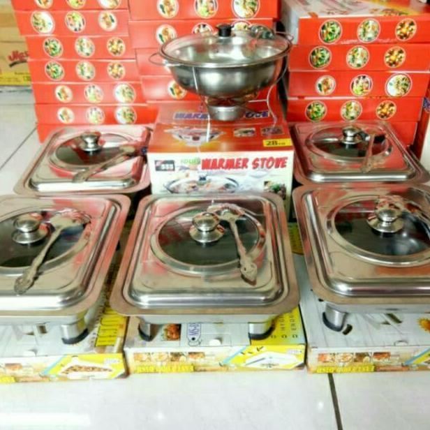 NEW Wadah saji set prasmanan tutup motif kaca deep soup bowl katering
