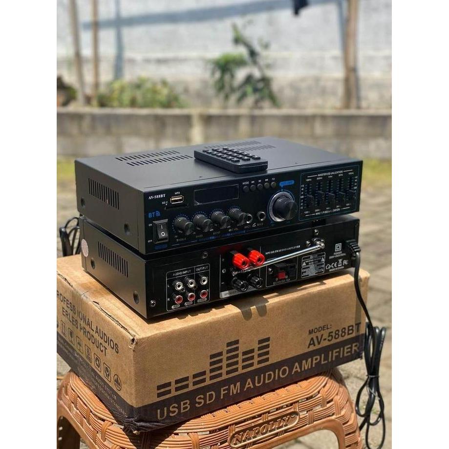 Raden_Stroom - Amplifier Bluetooth Audio Av-588Bt Bisa Bass Trebel Bluetooth Input Mic Usb/Plesdis A