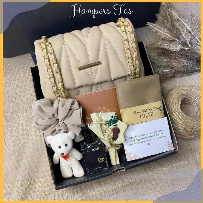 HAMPERS TAS WANITA KADO ULTAH GIFT BOX TAS WANITA PREMIUM HADIAH ULANG TAHUN / HAMPERS GIFT BOX TAS 