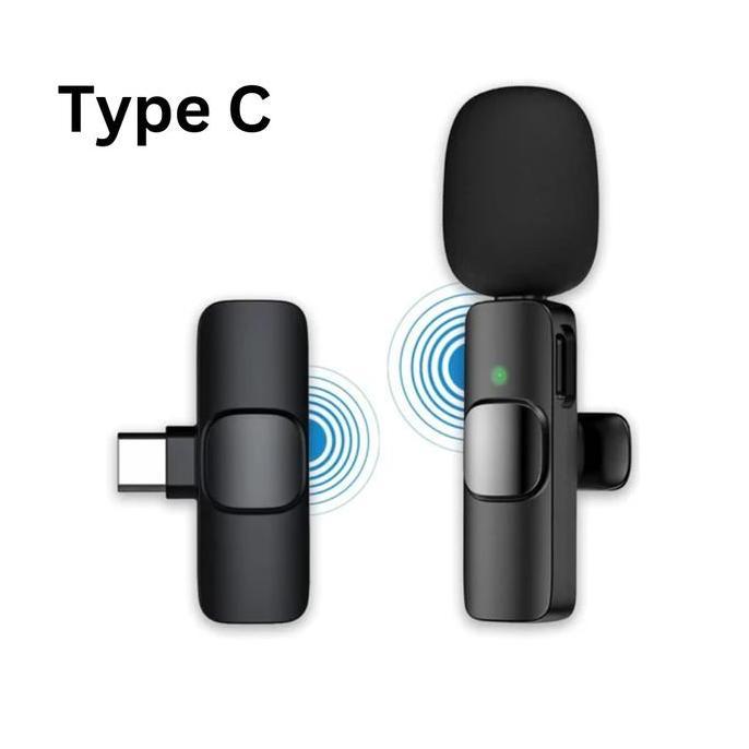 WARUNGLEKYANTO - MIC WIRELESS K8 TYPE-C CLIP-ON 1 MIC RECHARGEABLE MIKROFON NIRKABEL PRAKTIS KUALITA