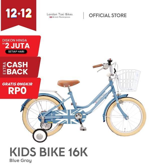 Terlaris Sepeda Anak London Taxi Kids 16K - Blue Gray