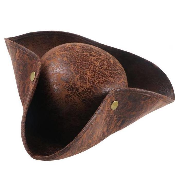 Topi Jack Sparrow Kulit Pirate Hat Untuk Halloween Cosplay TM