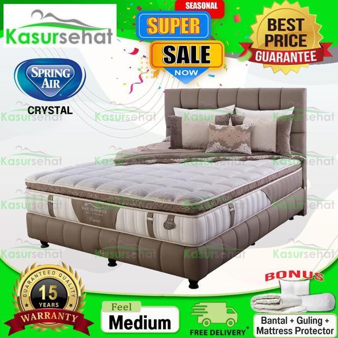 Terlaris Spring Air Kasur Springbed Crystal - Full Set 180X200