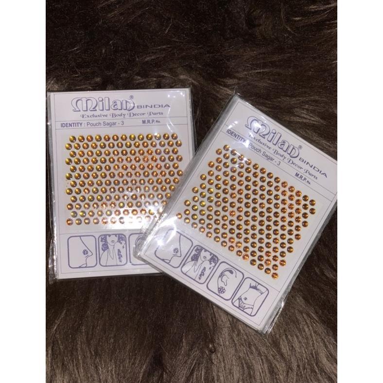 bindi milan tempel untuk dahi/hiasan henna/anting hidung/aksesoris make up