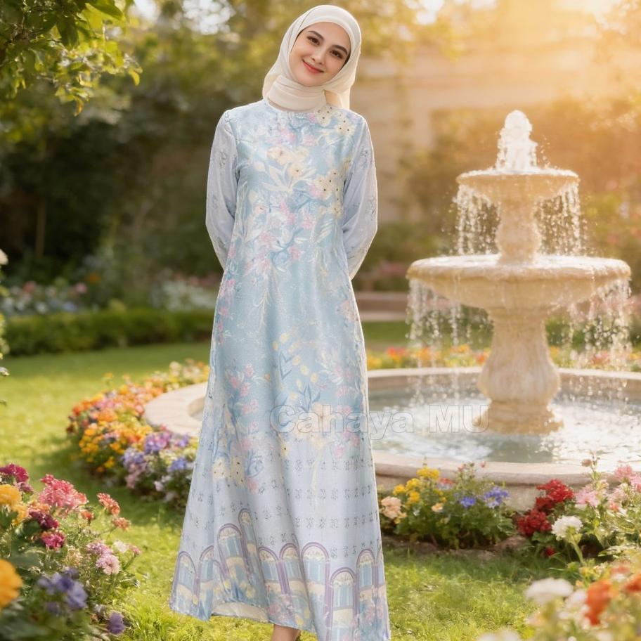 100% AMAN Gamis Satin Silk Premium/ Gamis Mewah Pesta Kondangan