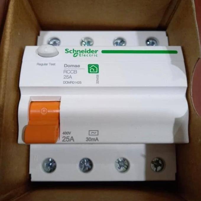 Ready ELCB SCHNEIDER DOMAE 25a 3Phase 300MA/30MA 25A 4phase ELCB 4 Phase 25A