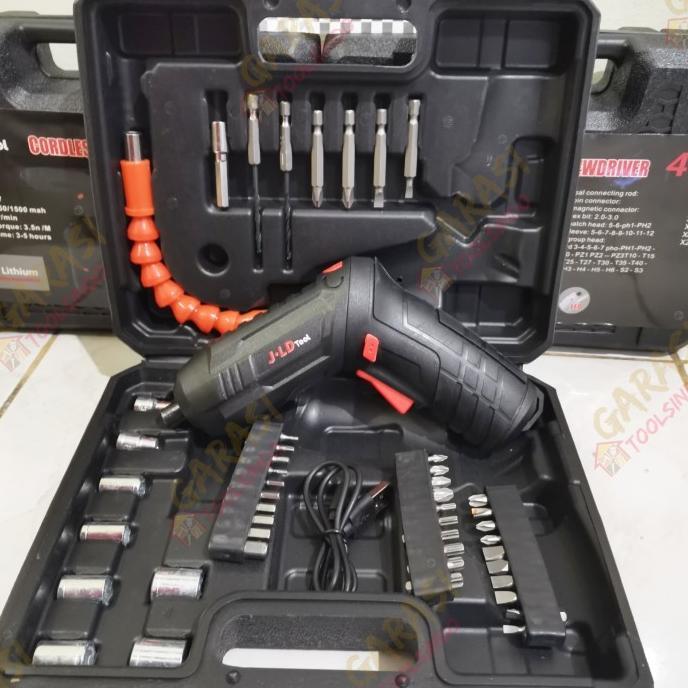 DISKON * MKA *_ SET MESIN BOR 48 BUAH SET SCREWDRIVER TANPA KABEL SET MESIN BOR OBENG KUNCI ELECTRIC
