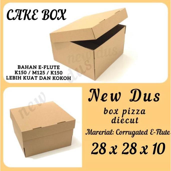 VIRALL (CUSTOM) BOX 28X28X10 = 500 PCS KOTAK KARDUS PACKING DIECUT/PIZZA *