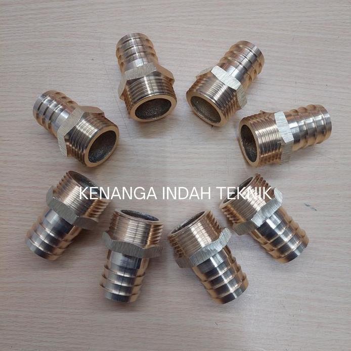 Nepel Selang Kuningan 1" x 1" / Hose Nepel Drat Luar