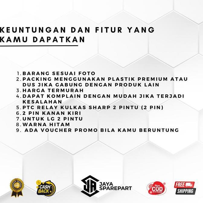 Ready PTC RELAY KULKAS SHARP 2 PINTU (2 Pin) | RILAY KULKAS