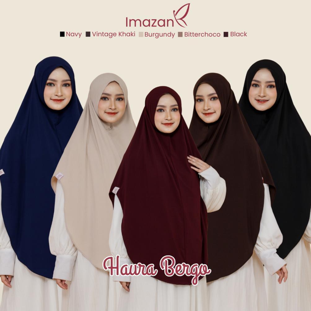 TERBARU IMAZAN Hijab Bergo Jersey Korea Non Pet Khimar Syari Haura Series Jilbab Instan Syari Ukuran