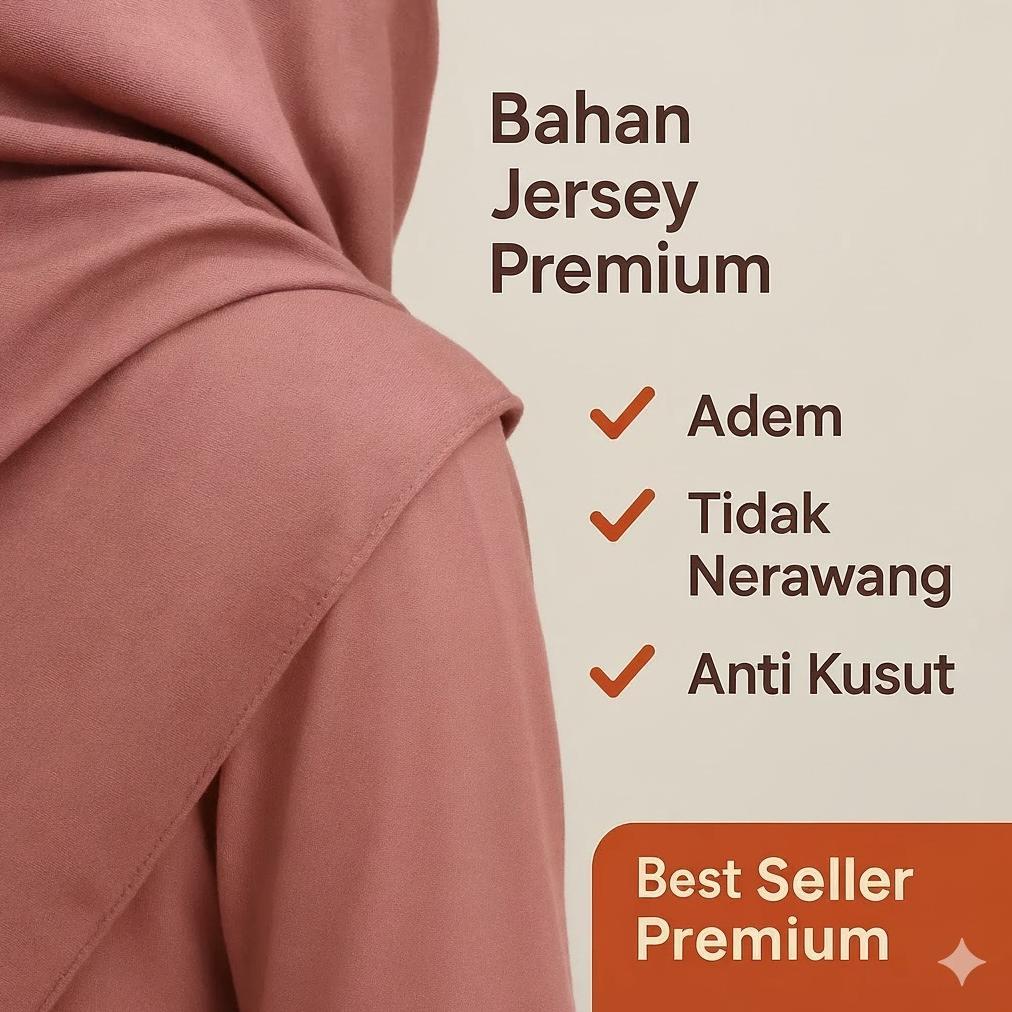 Official Khimar Jumbo Xxl Bergo Instan Jersey Tebal Adem, Tidak Menerawang