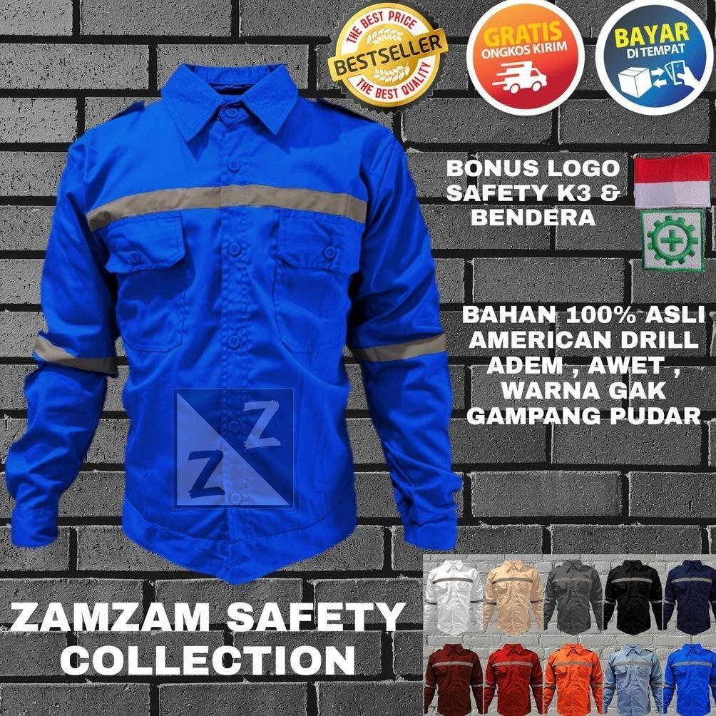 BEST SELLER KEMEJA SAFETY PANJANG BAJU SAFETY KATELPAK WERPAK KEMEJA SERAGAM SAFETY KERJA TEHNIK LAP