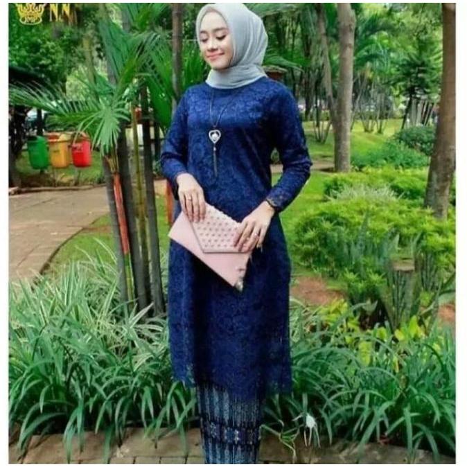 DF134 - setelan kebaya tunik brokat modern atasan tunik kebaya brokat kekinian premium kebaya tunik 