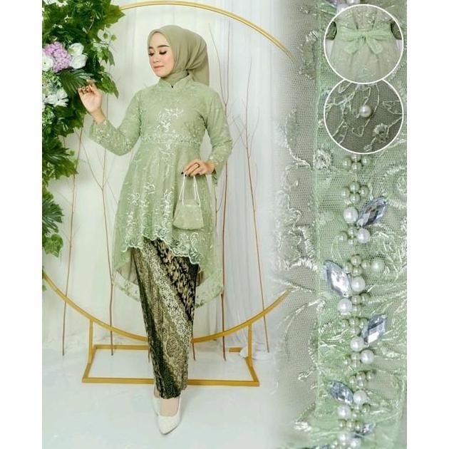 DF25 - Setelan Kebaya Lesti Kejora Tunik Kebaya Modern Kebaya Pesta Kebaya wisuda Mewah